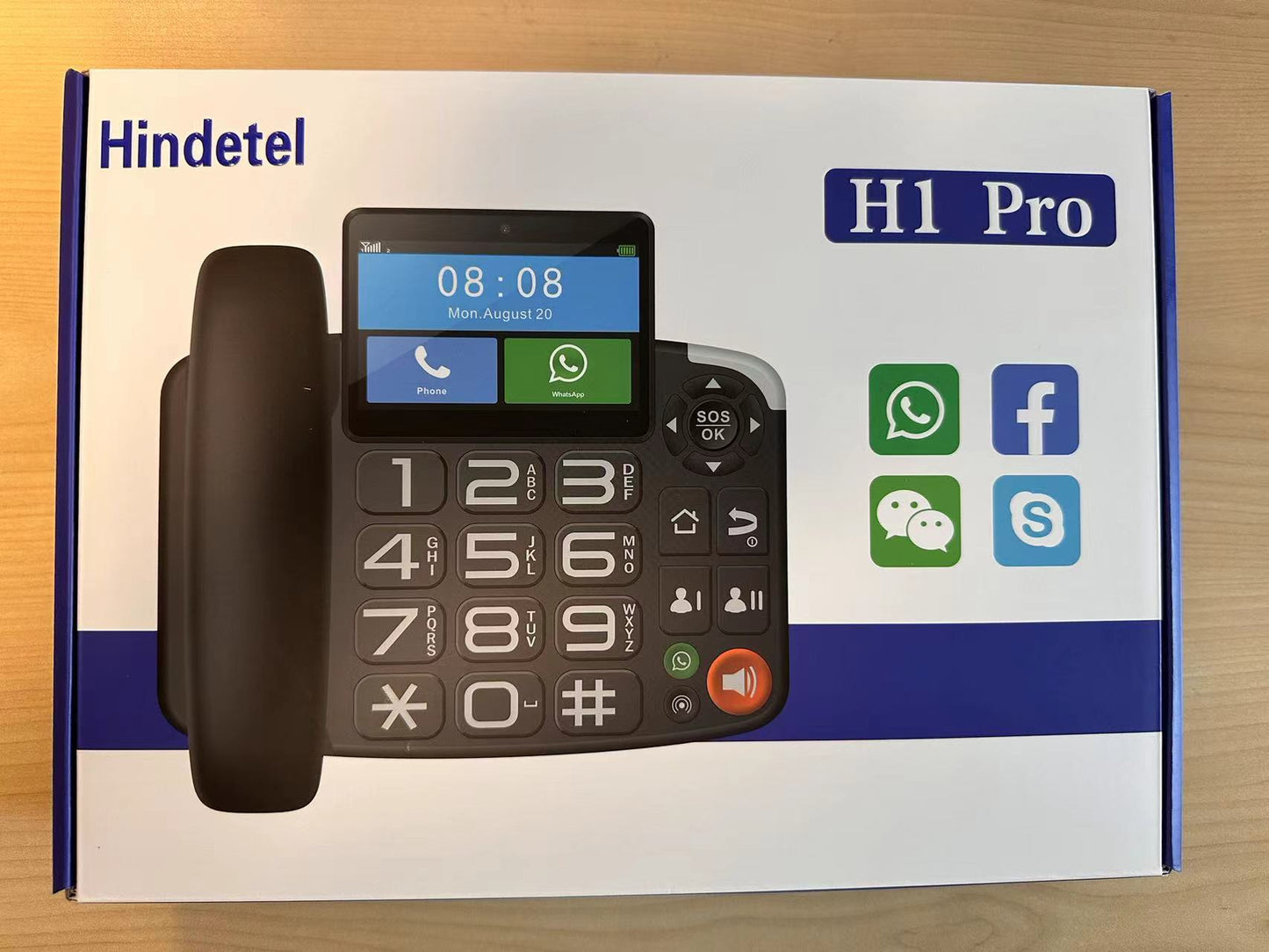 Hindetel H1 Pro スマート 4G 固定ワイヤレス 固定電話 Google Play 3G+32G Android 9.0 多言語 IOT リモートコントロール 自宅 ホテル オフィス用