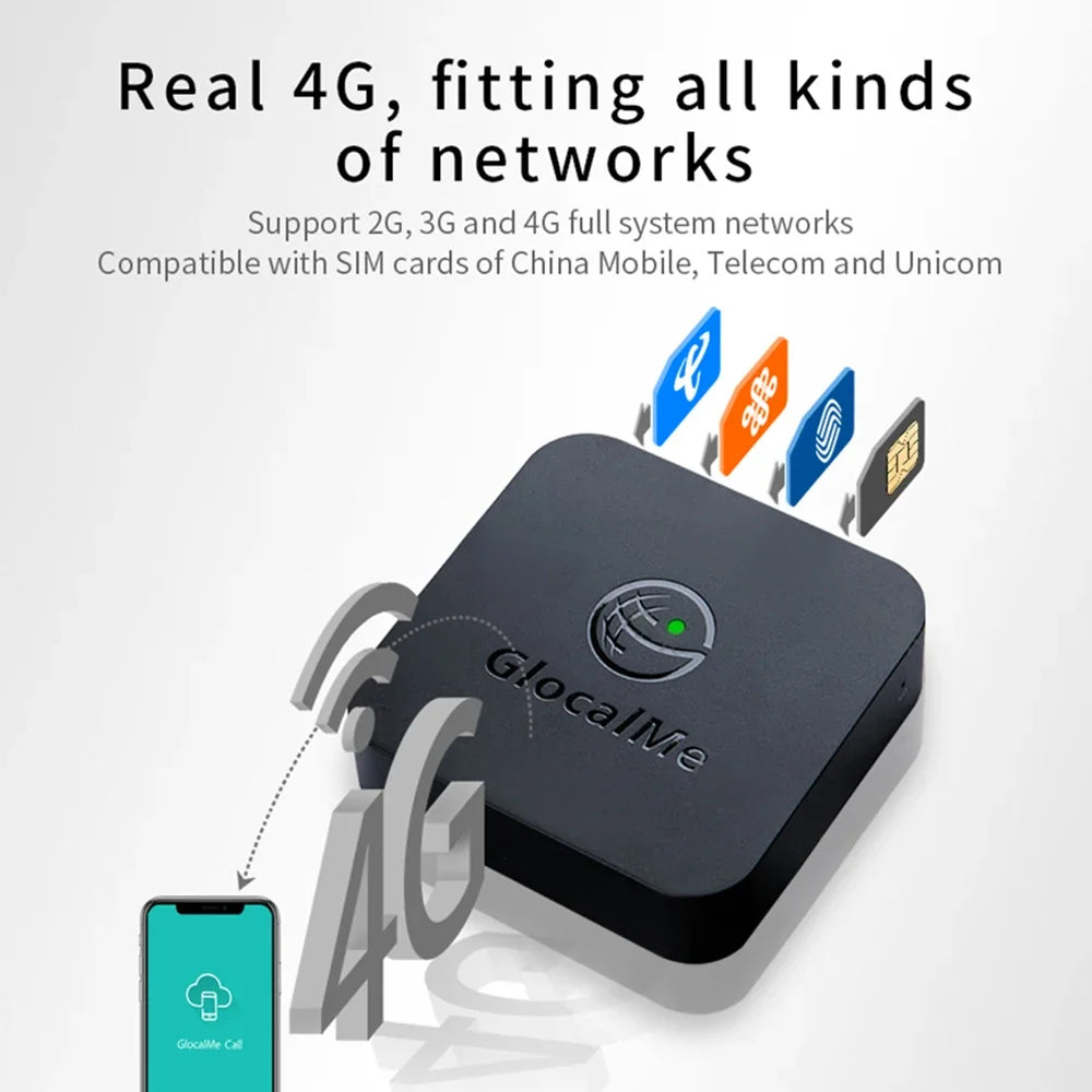 Glocalme Call Multi SIM Dual Standby worldwide 4G SIMBOX for iOS & Android No Need Carry WiFi / Data Make Call &SMS