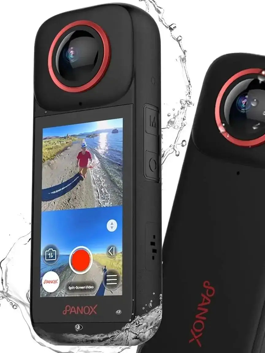 PanoX V3 360°Action Camera IPX8 Waterproof 1600mAh Replaceable Battery 5.7K Loop Recording 12K HDR 360°Photo