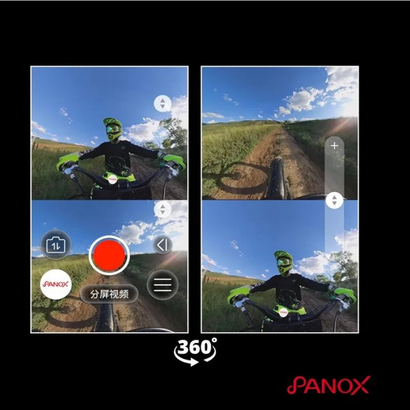 PanoX V3 360°Action Camera IPX8 Waterproof 1600mAh Replaceable Battery 5.7K Loop Recording 12K HDR 360°Photo