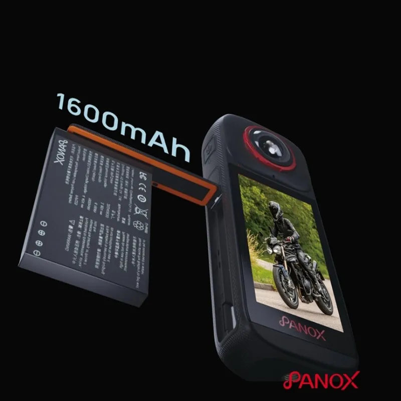 PanoX V3 360°Action Camera IPX8 Waterproof 1600mAh Replaceable Battery 5.7K Loop Recording 12K HDR 360°Photo