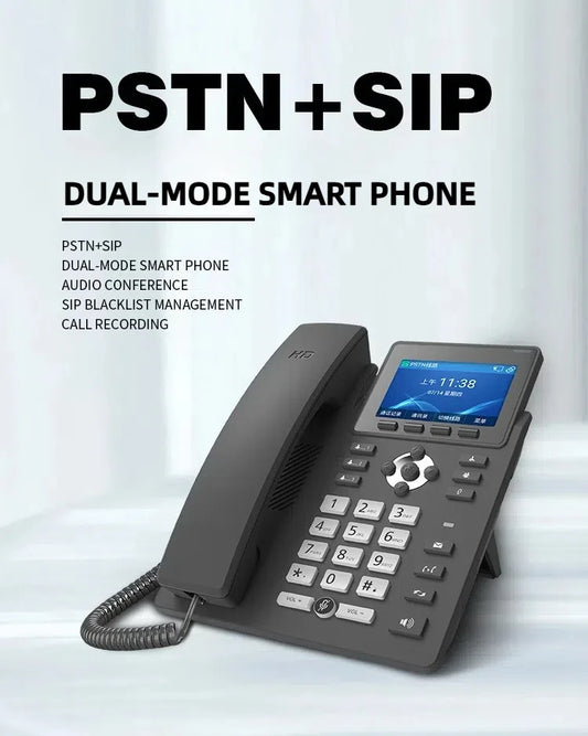 WiFi SIP Phone for Business Hotel VOIP Telephone 2.4G 5.8G Wirele Phone 6 Sip Lines Ip for Home Office Support POE