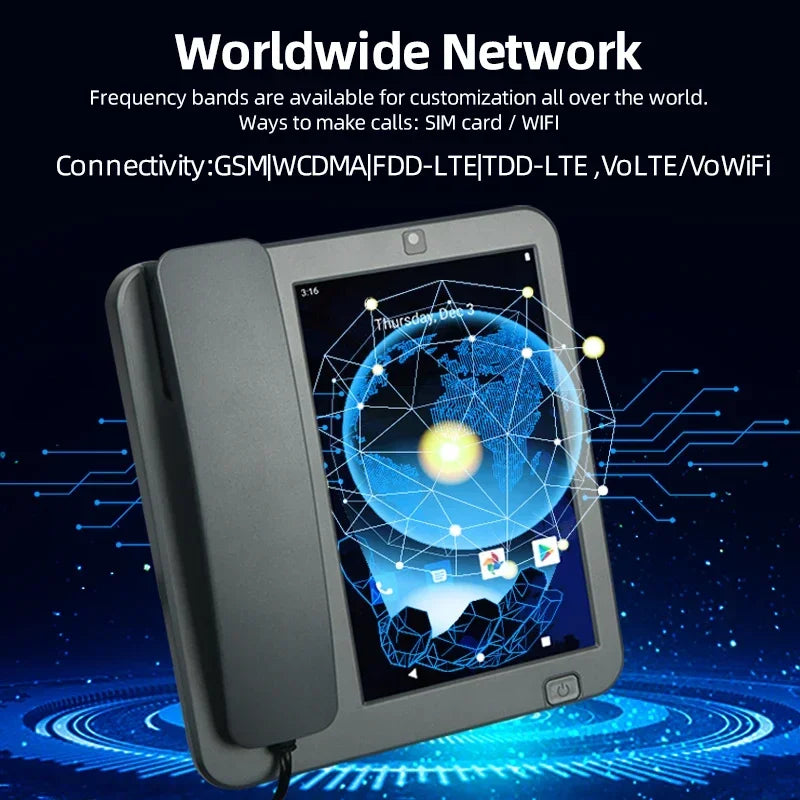 4G LTE Android 10 Fixed Wireless / Cordless Desktop Phone with VoLTE, WIFI,BT and WIFI HOTSPOT
