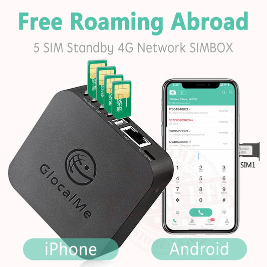 Glocalme Call Multi SIM Dual Standby  worldwide 4G SIMBOX for iOS & Android No Need Carry WiFi / Data Make Call &SMS